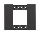 Frame, Bticino, Living Now, 2 modules, color black, KA4802KG