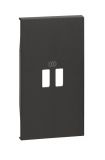 Cover plate, for USB sockets, Bticino, Living Now, color black,  KG12C