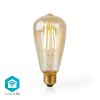 LED filament bulb (pear shape) 5W, E27, 230VAC, 500lm, 2200K, extra warm white, amber, WIFILF10GDST64 
 - 1