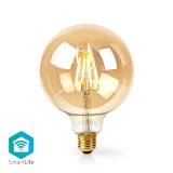 LED filament bulb G125, 5W, E27, 230VAC, 500lm, 2200K, extra warm white, amber, WIFILF10GDG125
