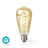 LED filament bulb ST64, 5.5W, E27, 230VAC, 350lm, 1800-6500K, amber, WIFILT10GDST64
