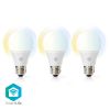 Wi-Fi Smart Умна LED лампа, 9W, E27, A60, 230VAC, 806lm, 3в1 цвята, 3бр., димируема, WIFILRW30E27, NEDIS
 - 1