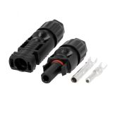 MC4 connector for solar panel, male+female, straight, with metal connectors