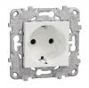 Single socket outlet, 16A, 250VAC, white, for built-in, schuko, New Unica, NU503618
