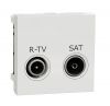 Розетка комбинирана двойна R TV SAT за вграждане цвят бял NU345418