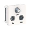 Socket combined tripple R-TV SAT for built-in color white NU345018