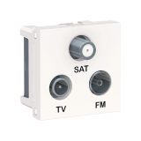 Socket combined, R-TV, SAT, for built-in, color white, New Unica, Schneider, NU345018
