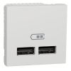 Socket USB-A dual 2.4A 10,5W built-in color white New Unica Schneider NU341818