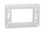 Mounting frame, 4 modules, metallic, color white, New Unica, Schneider Electric, NU7104