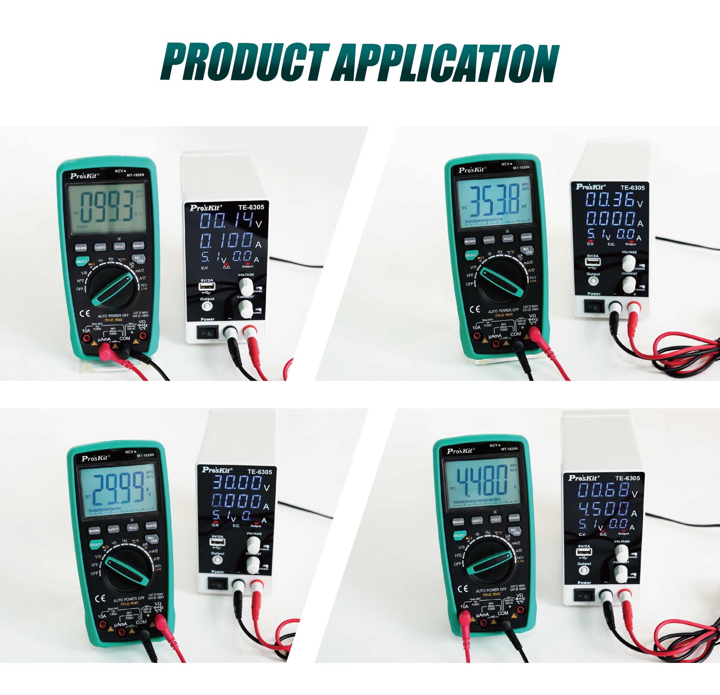DC лабораторен захранващ блок , TE-6305F, USB, 0-30VDC, 0-5A, PRO'S KIT