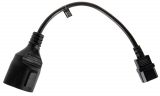 Cable, IEC C14 / m, coupling, 0.3m, 1 socket, black