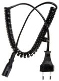 Power cable, 2x0.75mm2, euro plug - IEC-320-C7, 2m, black, PVC