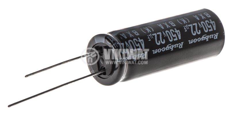 Кондензатор електролитен BXA S1707, 450V, 22uF, ф13x36mm - 2