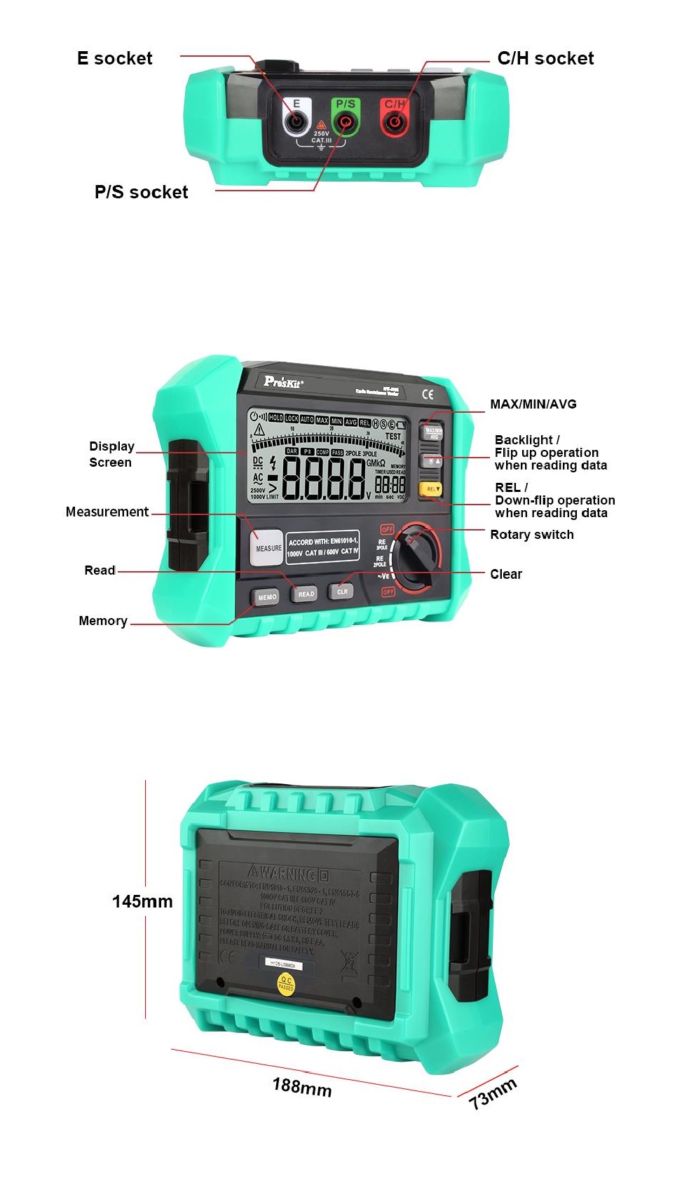 Тестер за земно съпротивление MT-4105