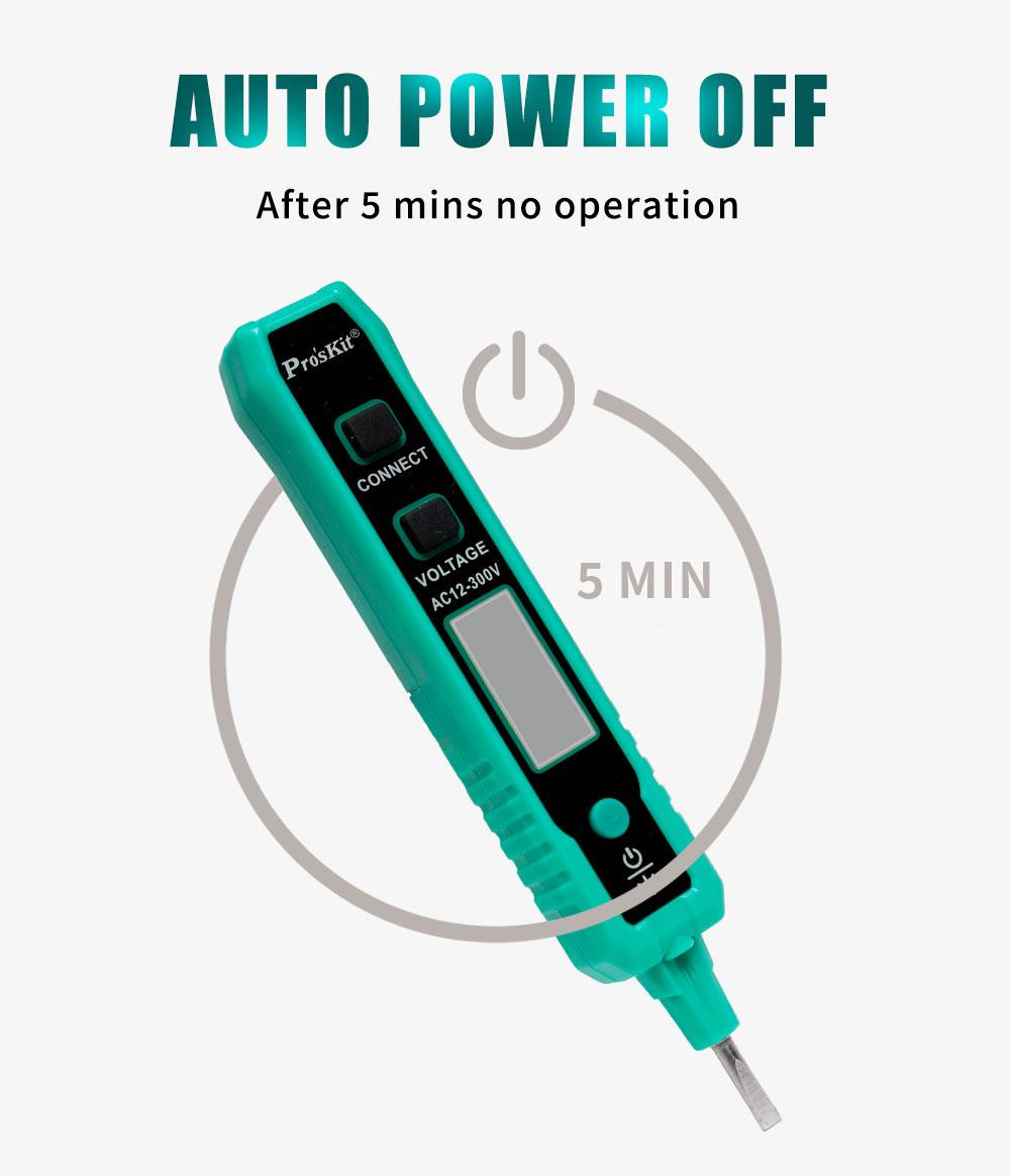 Безконтактен детектор (фазомер), 12~300VAC, LED, с фенерче, NT-320, PRO'S KIT