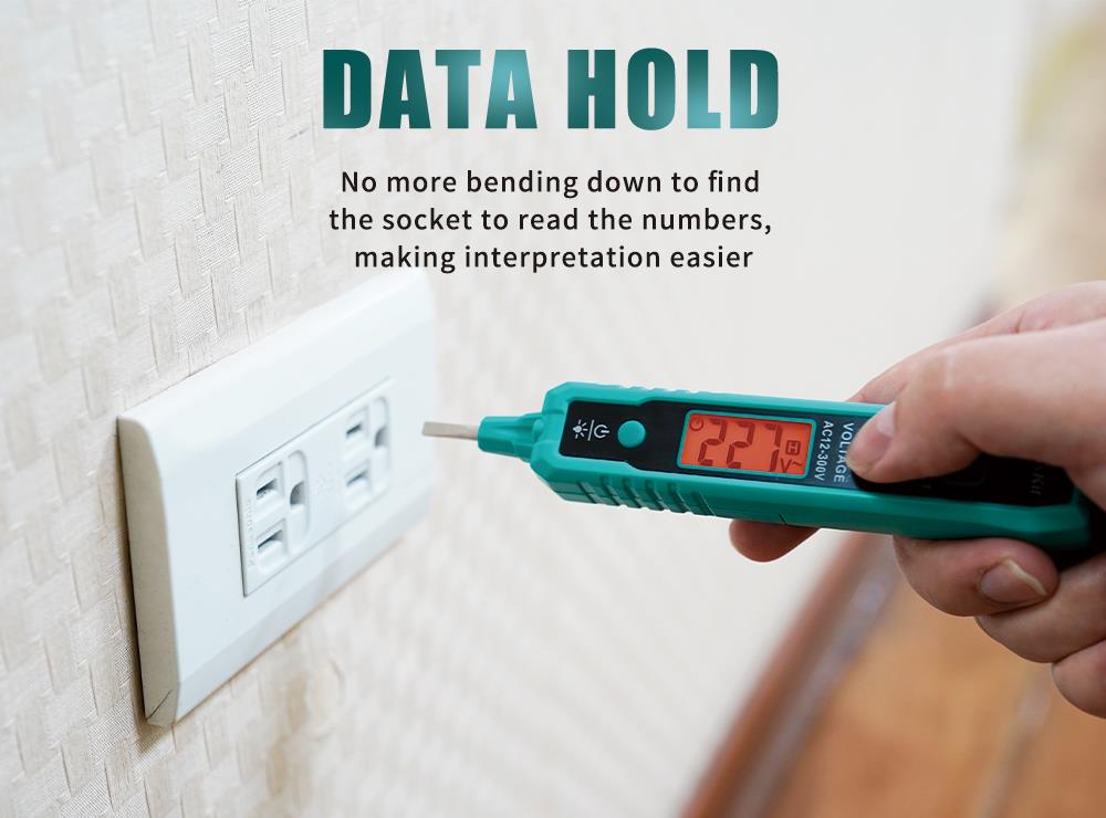 Безконтактен детектор (фазомер), 12~300VAC, LED, с фенерче, NT-320, PRO'S KIT