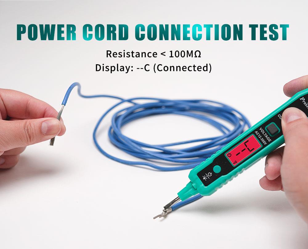 Безконтактен детектор (фазомер), 12~300VAC, LED, с фенерче, NT-320, PRO'S KIT