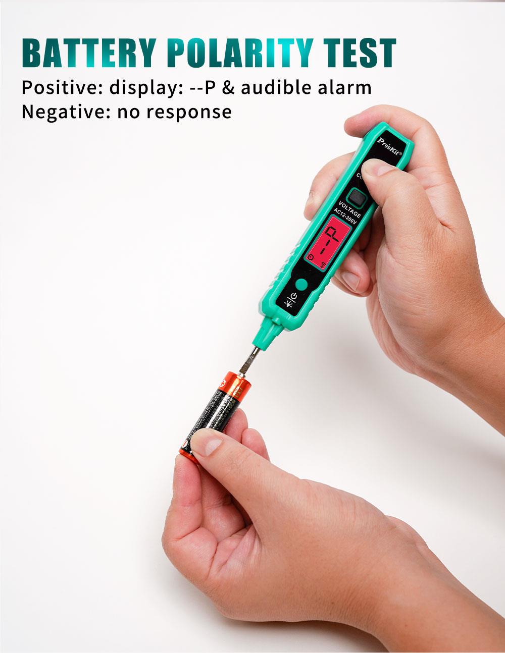 Безконтактен детектор (фазомер), 12~300VAC, LED, с фенерче, NT-320, PRO'S KIT