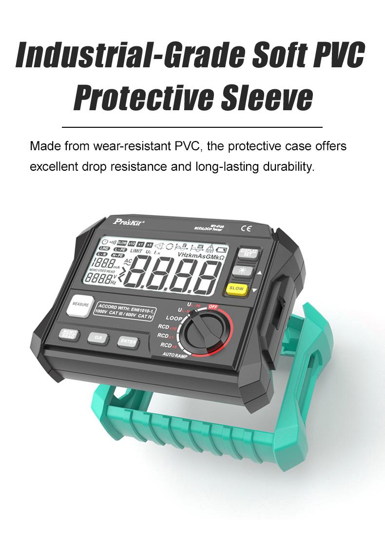 Residual current protection tester, LCD 4 digits, up to 440VAC, USB, MT-4109, PRO'S KIT
