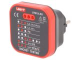 Mains socket tester, 3 LED, 50~60Hz, 230VAC, UT07A-EU