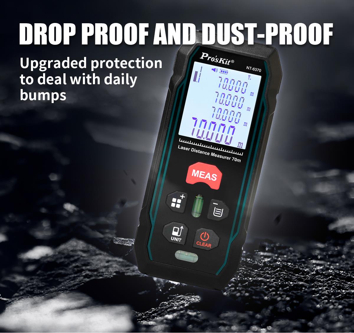 Laser tape measure, NT-6370, 0.05-70m, 620-670nm, Pro's Kit