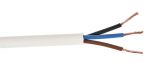 Cable, instalation, 3x0.5mm2, copper, flexible, white, H05VV-F, H03VH-H