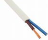 Cable, instalation, 2x0.5mm2, copper, flexible, white, flat, H05VV-F, H03VH-H
