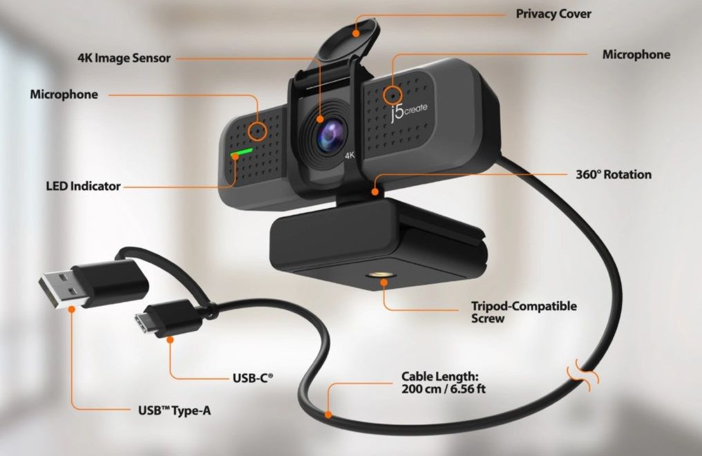 Компютърна камера, JVU430, J5Create, USB, два вградени микрофона