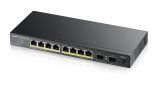 Суич Gigabit, Ethernet, 8-портов, PoE, 2xSFP, GS1100-10HP, ZYXEL