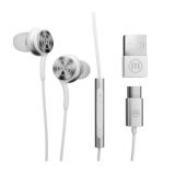 Earbuds, MAXELL, XC1, USB, microphone, white