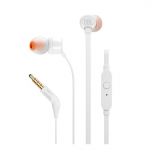 Headphones (plugs), JBL, T110, 3.5 mm jack, 1.1 m cable, white