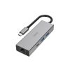 USB хъб, HAMA-200108, USB-A/USB-C/LAN, сив - 1