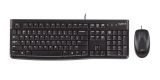 Мишка и клавиатура, LOGITECH, MK120, USB, цвят черен
