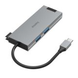 USB hub, HAMA-200109, USB-A/USB-C/HDMI/LAN, grey
