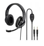 Стерео слушалки с микрофон HAMA, HS-P300, 2m, 2x3.5mm, черни