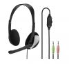 Headset with microphone HAMA, Essential HS-P100, 2m, 3x3.5mm, black
 - 1