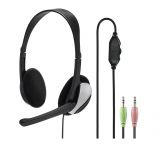 Headset with microphone HAMA, Essential  HS-P100, 2m, 3x3.5mm, black
