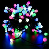 Luminous christmas decoration rope type with balls, 10m, 200LEDs, 3.6W, RGB, IP44