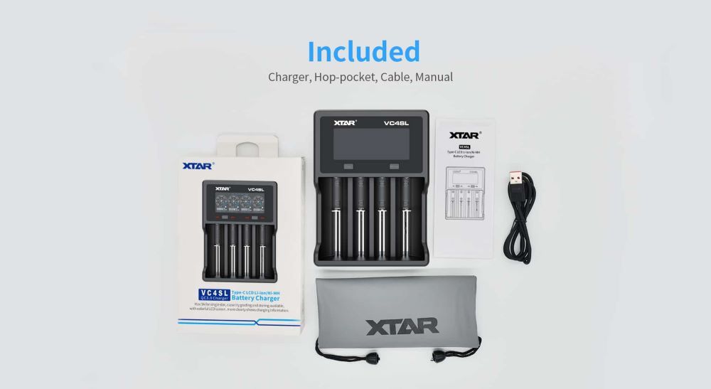 Зарядно устройство за акумулаторни батерии 2xAA/AAA/C/D, XTAR, VC4SL