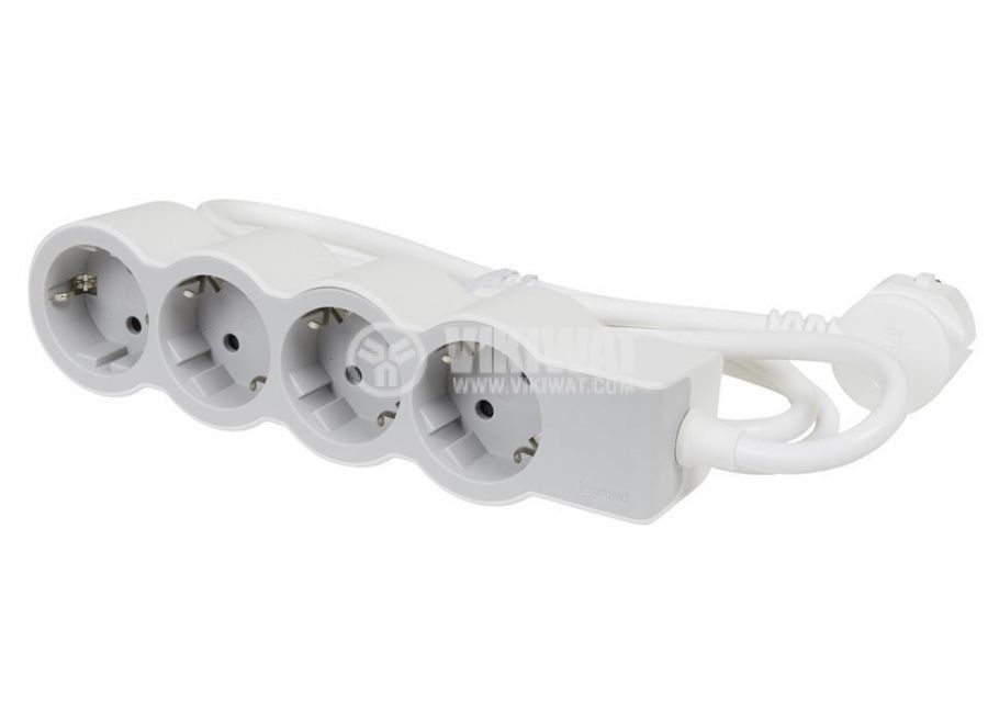 Schuko socket 4-way with 2m cable
