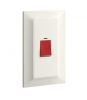 Water heater DP switch, 45A, 250VAC, red neon indicator, cream, 617077, LEGRAND
