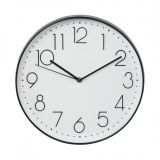 Стенен часовник, пластмаса, ф300mm, кварцов механизъм, бял, Elegance, HAMA-186389