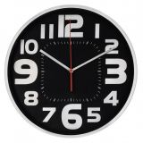 Стенен часовник, пластмаса, ф300mm, кварцов механизъм, сребрист, Emotion, HAMA-186382