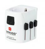 Universal travel adapter plug from EU to World, white, Scross, Pro light, 1103155