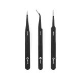 Set of tweezers, 3 pcs., insulated, EU145060-3, curved, straight, pointed