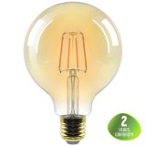 LED filament лампа, 4W, E27, G125, 230VAC, 350lm, 2200K, топло бяла, amber, глобус, BB48-00420