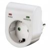 Wall socket plug adapter, 16A, 250VAC, protection, white, HAMA-47771
