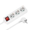 3-way power strip, 5m cable, with switch, white, URZ3573-5 - 1