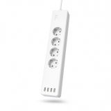 Wi-fi smart power strip, 4 sockets, 10A, 250VAC, 4xUSB, white, HAMA-176574