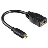 Adapter HDMI/F - micro HDMI/M, 4K, 0.1m, black, HAMA, 182031